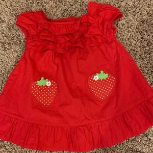 Gymboree red strawberry ruffle dress